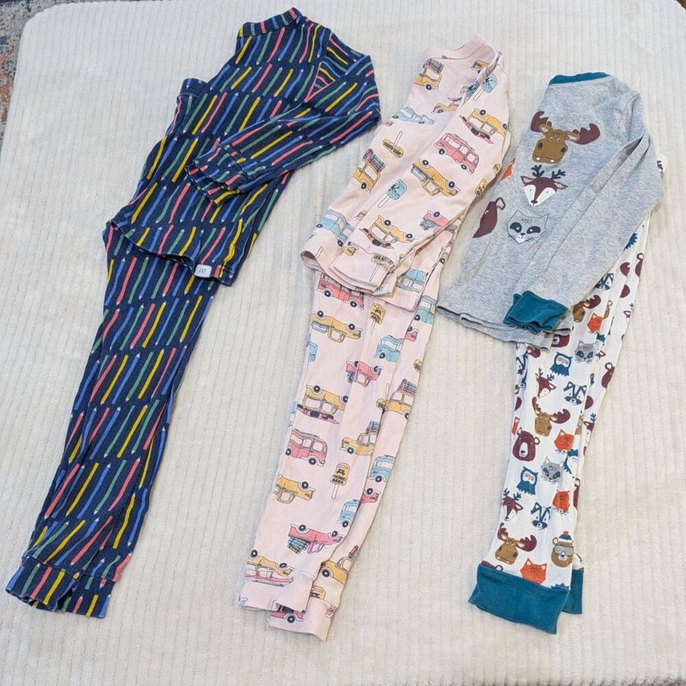 Toddler Boys Pajama Set Bundle Size 5/5T (3 Pairs) Baby GAP & Wonder Nation